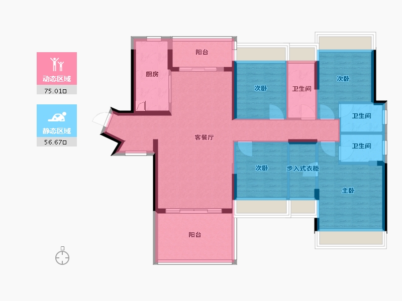 广东省-江门市-汇峰天瑞-129.00-户型库-动静分区