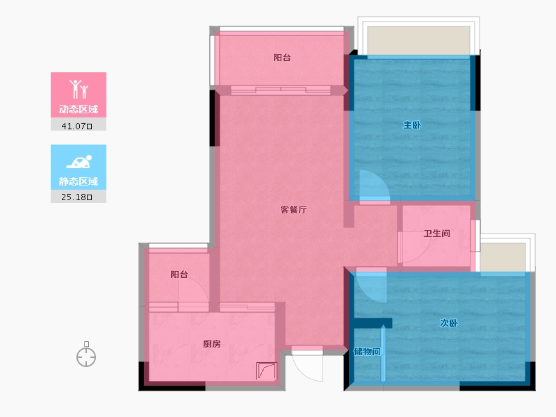 四川省-成都市-金鹤花园-52.00-户型库-动静分区