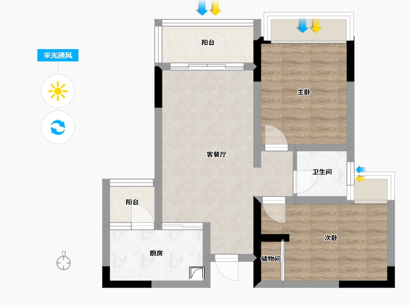 四川省-成都市-金鹤花园-52.00-户型库-采光通风