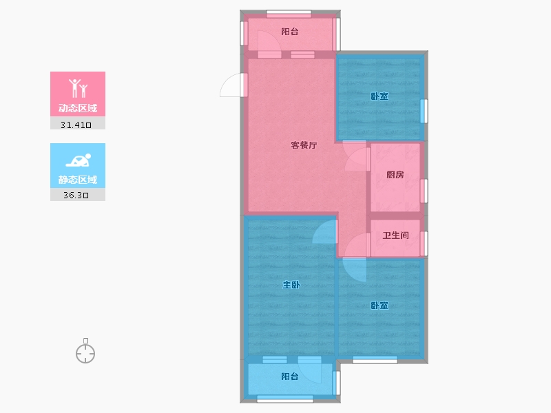 北京-北京市-马家堡路27号院-52.00-户型库-动静分区