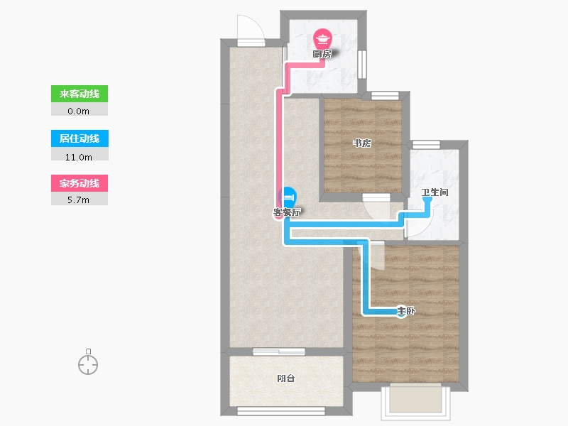 浙江省-台州市-滨江·悦湖蓝庭-68.00-户型库-动静线