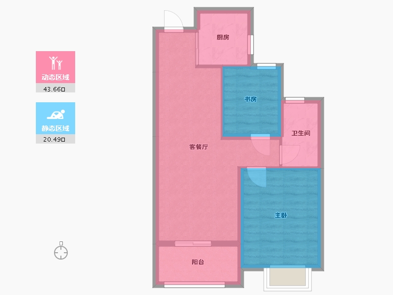 浙江省-台州市-滨江·悦湖蓝庭-68.00-户型库-动静分区