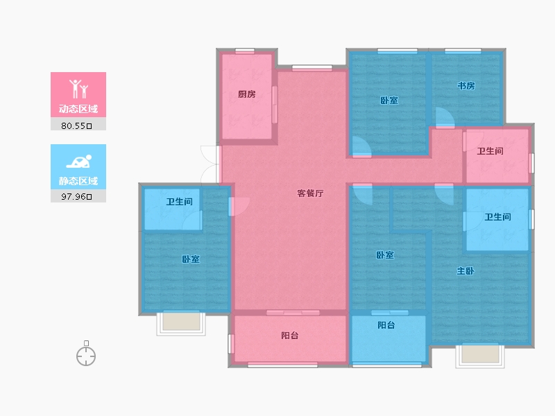 江苏省-镇江市-灏园-160.00-户型库-动静分区