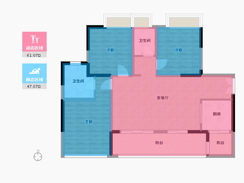 四川省-成都市-熙锦五号-90.00-户型库-动静分区