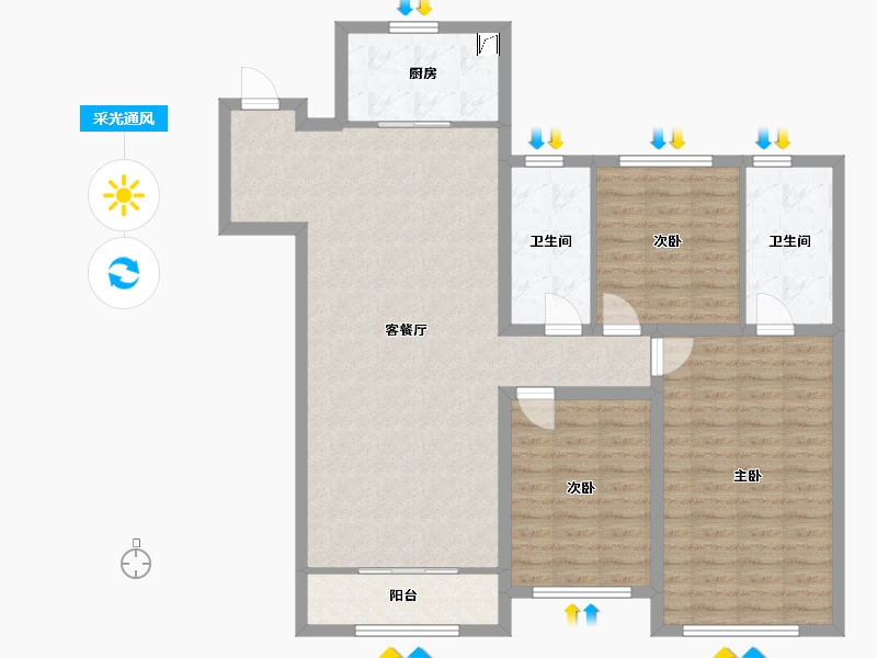 山东省-济宁市-融创济宁府-110.00-户型库-采光通风