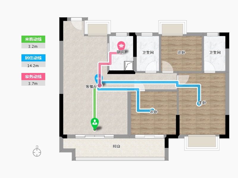 江西省-抚州市-硕丰壹方城-86.00-户型库-动静线