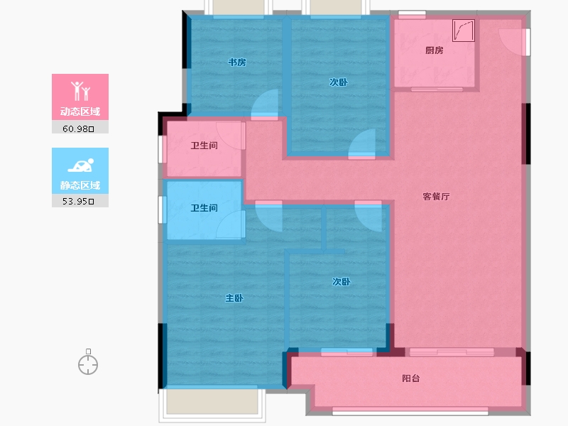 安徽省-淮北市-傲景观澜-103.00-户型库-动静分区