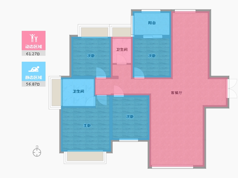 云南省-文山壮族苗族自治州-翡翠华庭-107.95-户型库-动静分区