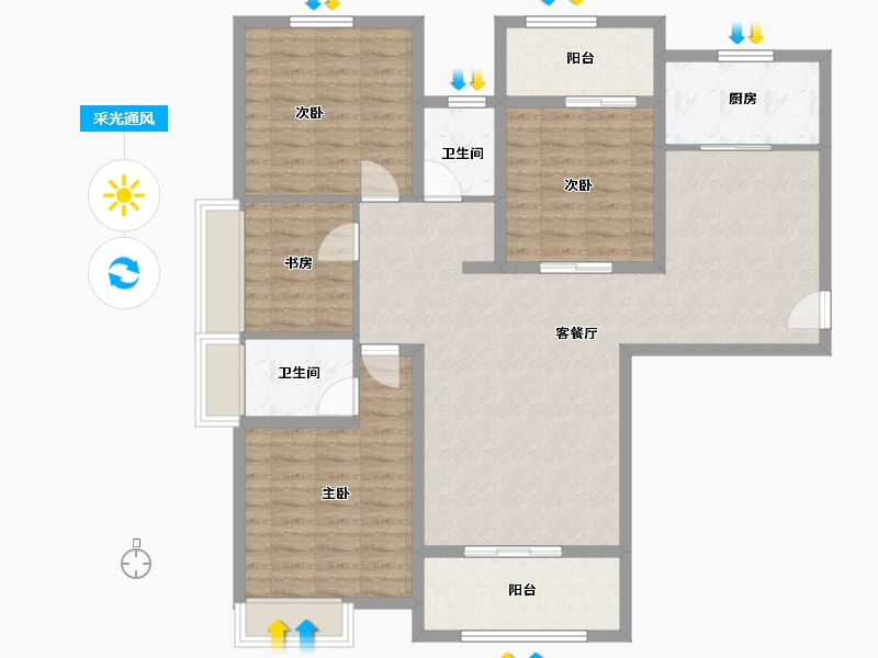 河南省-焦作市-悦东城-120.00-户型库-采光通风