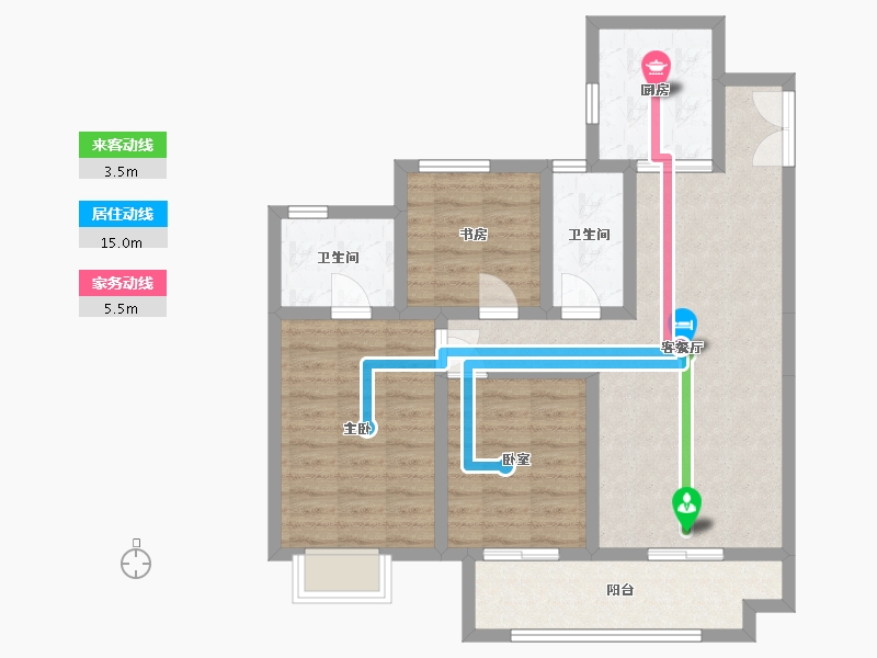 陕西省-西安市-中南樾府-119.33-户型库-动静线