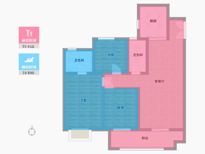 陕西省-西安市-中南樾府-119.33-户型库-动静分区