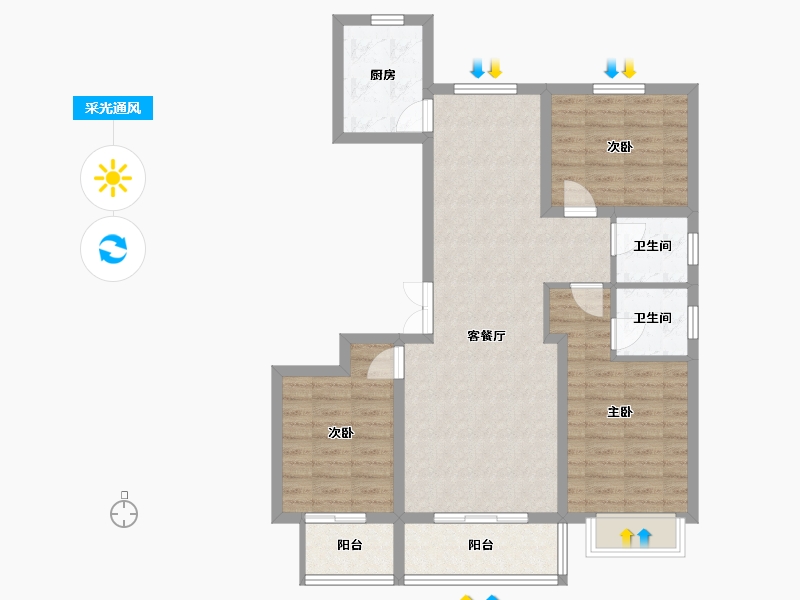 河北省-沧州市-逸成学府-95.00-户型库-采光通风