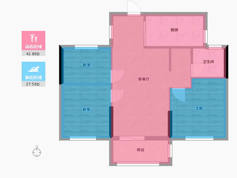 福建省-福州市-金地五四领峯-63.00-户型库-动静分区