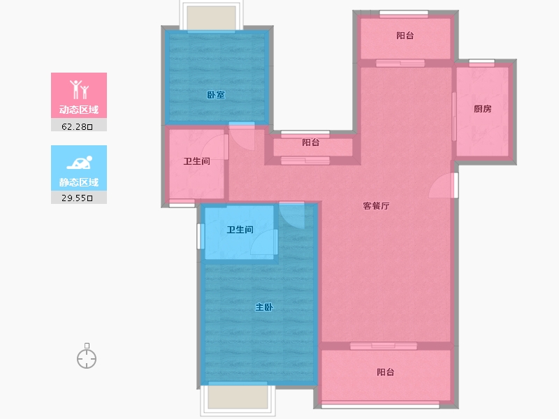 湖南省-衡阳市-白沙至尊时代央著-111.67-户型库-动静分区