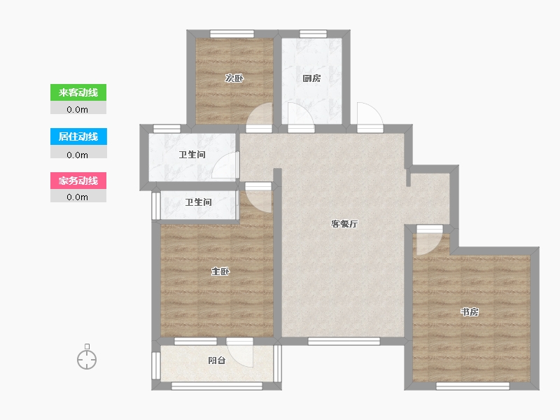 山东省-烟台市-祥隆理想城-72.63-户型库-动静线