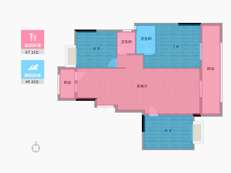 湖北省-黄冈市-瀚林世家-125.25-户型库-动静分区