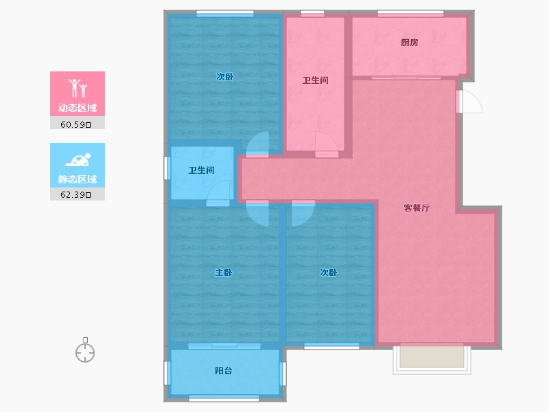 河南省-洛阳市-锦达·瑞丰园-110.00-户型库-动静分区