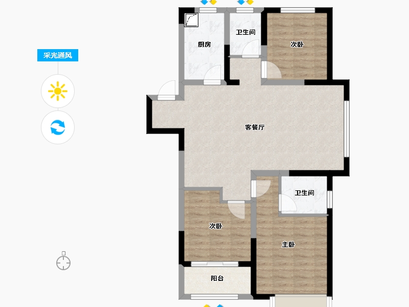 山东省-德州市-东海城-80.00-户型库-采光通风