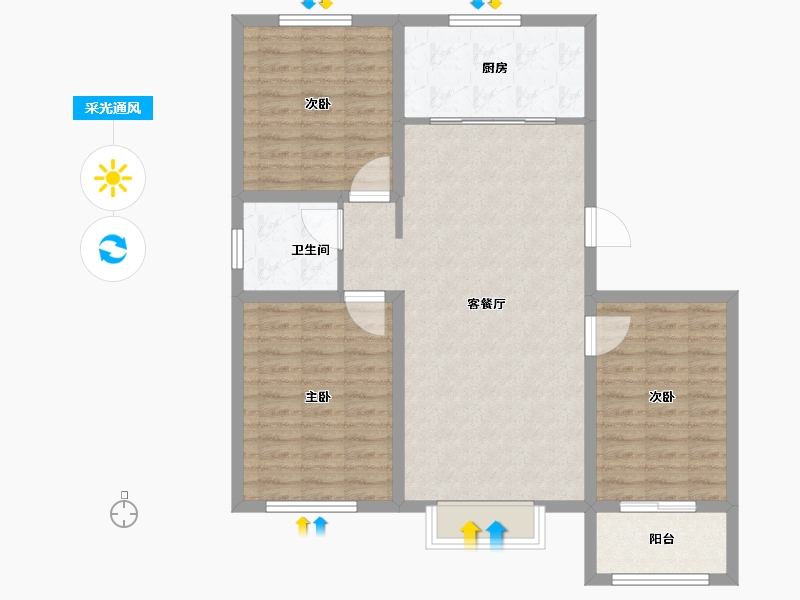 河北省-沧州市-广信河畔-95.00-户型库-采光通风