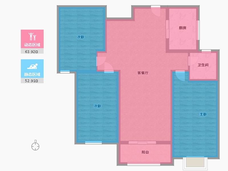 山东省-淄博市-创业齐韵韶苑-105.00-户型库-动静分区