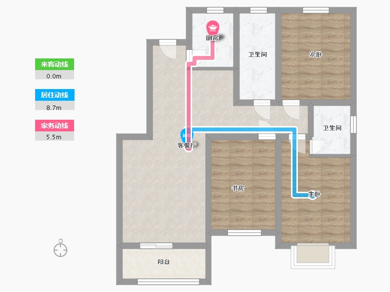 湖北省-荆州市-金科中梁博翠江樾-80.00-户型库-动静线