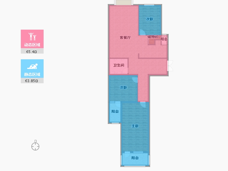 山东省-济宁市-华宸金水湾-二期-117.00-户型库-动静分区