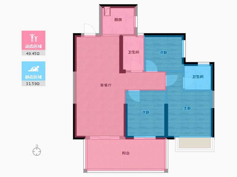 广西壮族自治区-南宁市-公园溪府-68.00-户型库-动静分区