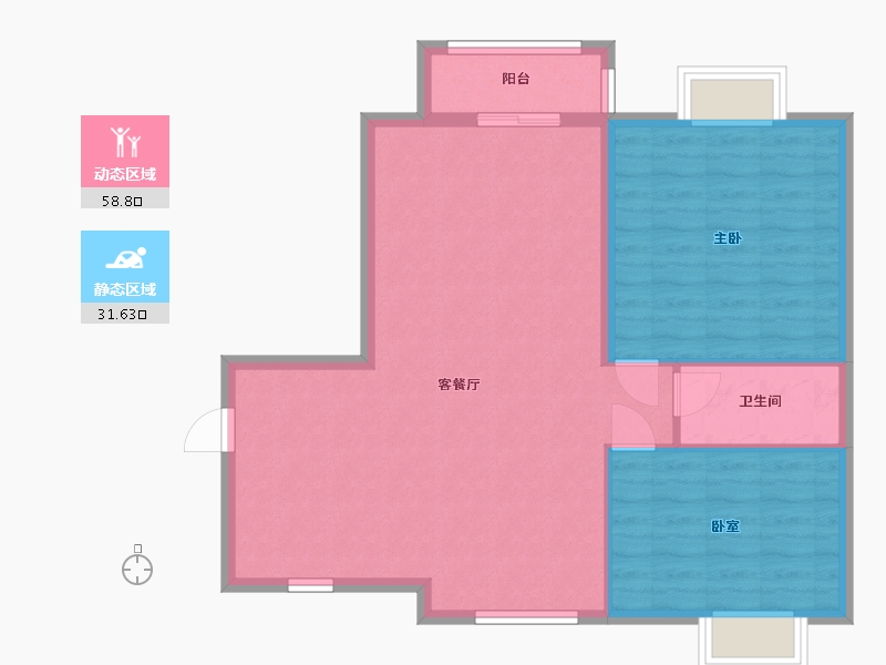 浙江省-嘉兴市-锦城-80.00-户型库-动静分区