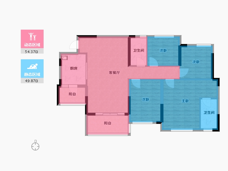 四川省-达州市-邦泰·理想城-106.00-户型库-动静分区