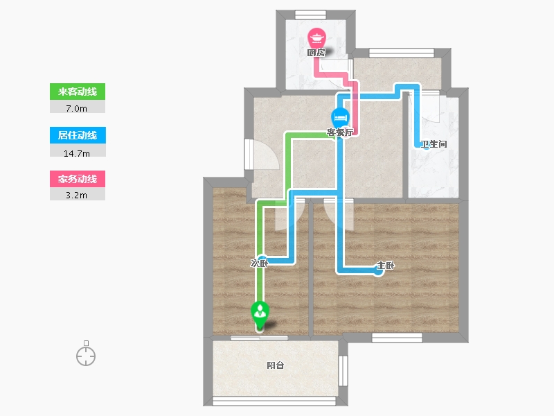 江苏省-常州市-兰翔新村-70.00-户型库-动静线