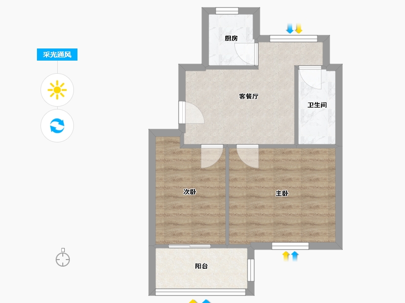 江苏省-常州市-兰翔新村-70.00-户型库-采光通风