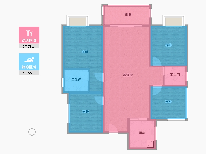 湖南省-株洲市-聚龙九号-100.00-户型库-动静分区