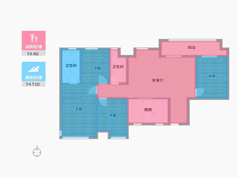 贵州省-贵阳市-中南·春风南岸-105.00-户型库-动静分区