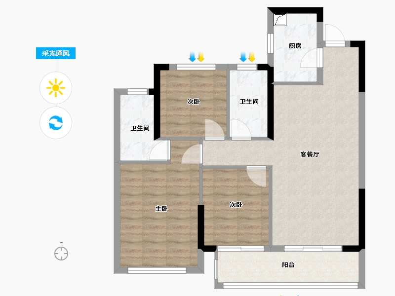 浙江省-绍兴市-云熙望府-81.00-户型库-采光通风