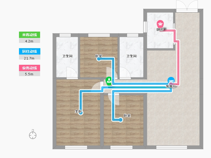 黑龙江省-佳木斯市-华强时光里-75.21-户型库-动静线