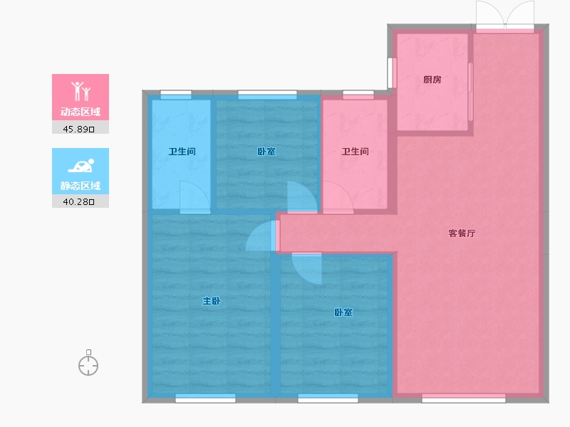 黑龙江省-佳木斯市-华强时光里-75.21-户型库-动静分区