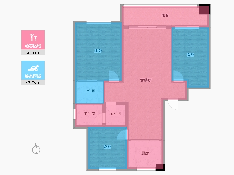 江苏省-连云港市-碧桂园-105.00-户型库-动静分区