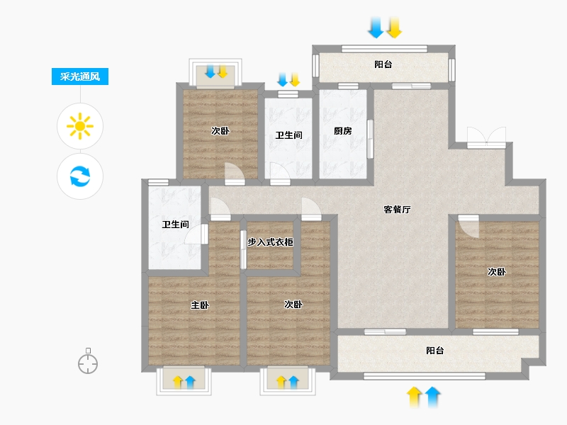 贵州省-黔南布依族苗族自治州-中铁悦龙南山-121.20-户型库-采光通风