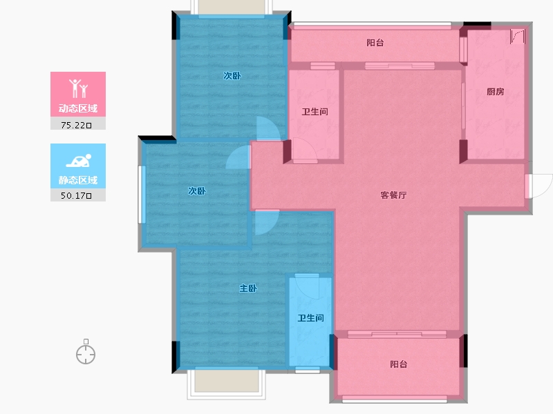 广东省-阳江市-碧桂园中兴铂金湾-102.00-户型库-动静分区