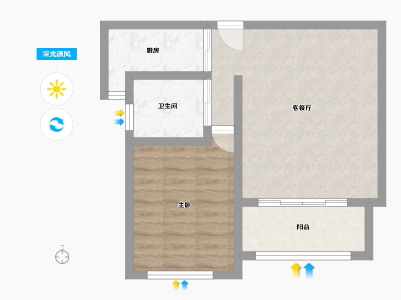 黑龙江省-鹤岗市-光侨花园长秀楼-48.00-户型库-采光通风