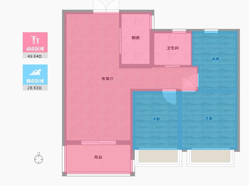 云南省-昆明市-翡翠澜庭-92.00-户型库-动静分区