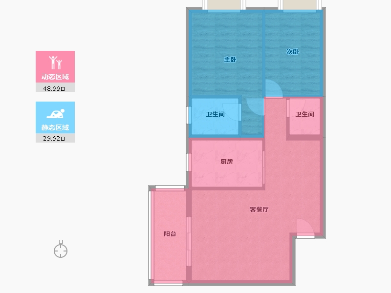 北京-北京市-马甸经典花园-80.00-户型库-动静分区