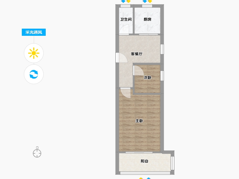 江苏省-常州市-兰翔新村-53.00-户型库-采光通风