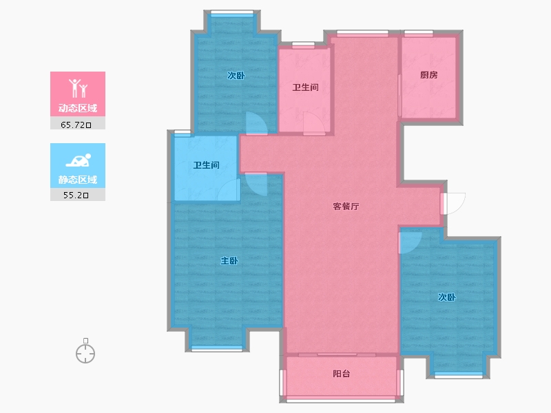 江苏省-苏州市-新庄花苑-110.00-户型库-动静分区