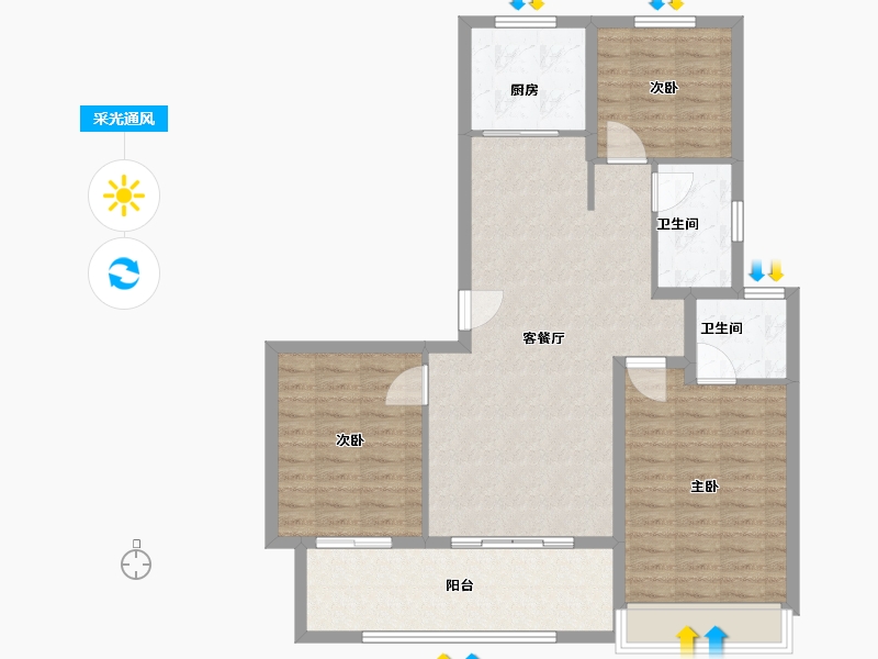 江苏省-连云港市-学院府-100.00-户型库-采光通风