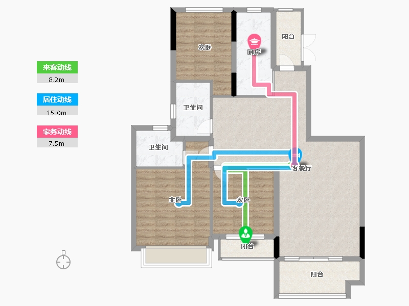 贵州省-贵阳市-新世界观麓-103.31-户型库-动静线