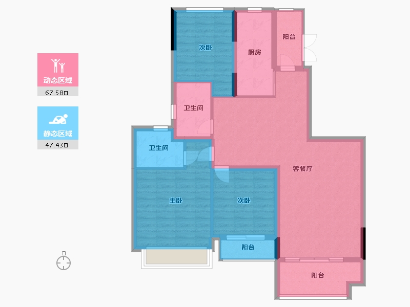 贵州省-贵阳市-新世界观麓-103.31-户型库-动静分区