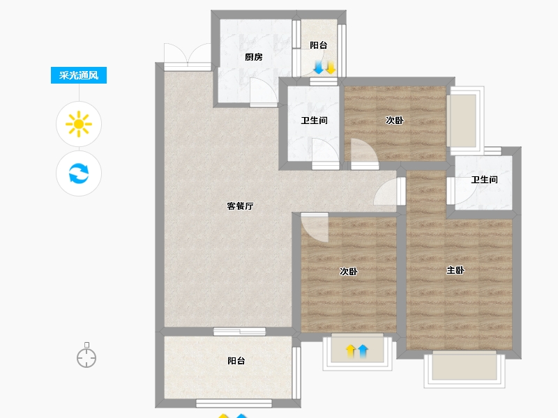 四川省-绵阳市-华池书院-75.00-户型库-采光通风