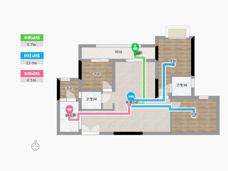 重庆-重庆市-新鸥鹏巴川郡-79.00-户型库-动静线