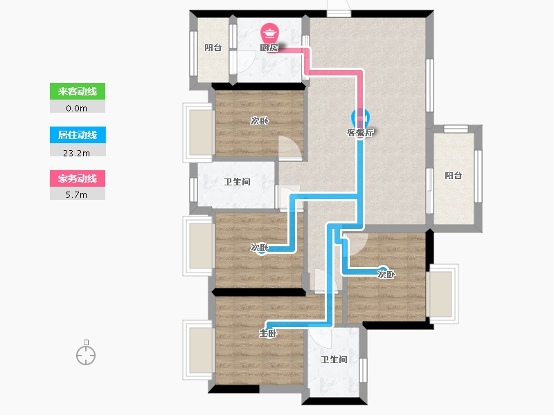 四川省-成都市-嘉裕第六州林语台-88.64-户型库-动静线